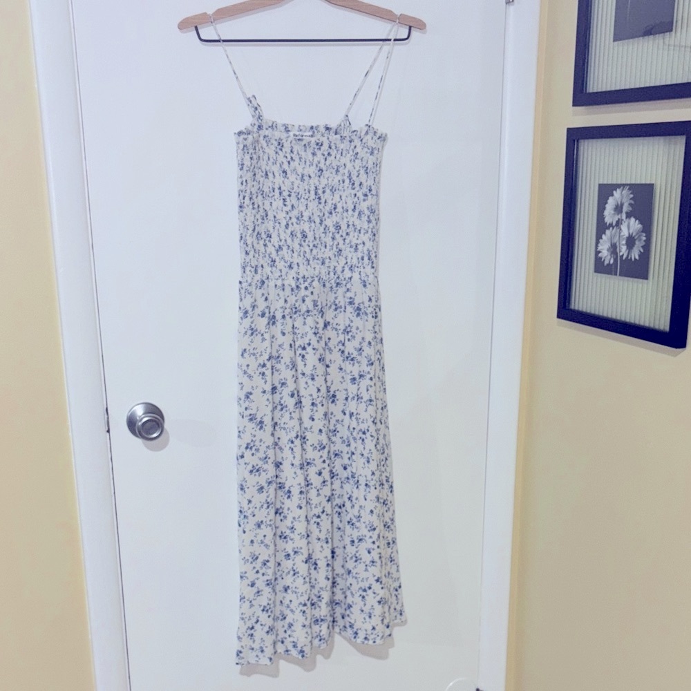Reformation Blue Floral Midi Dress